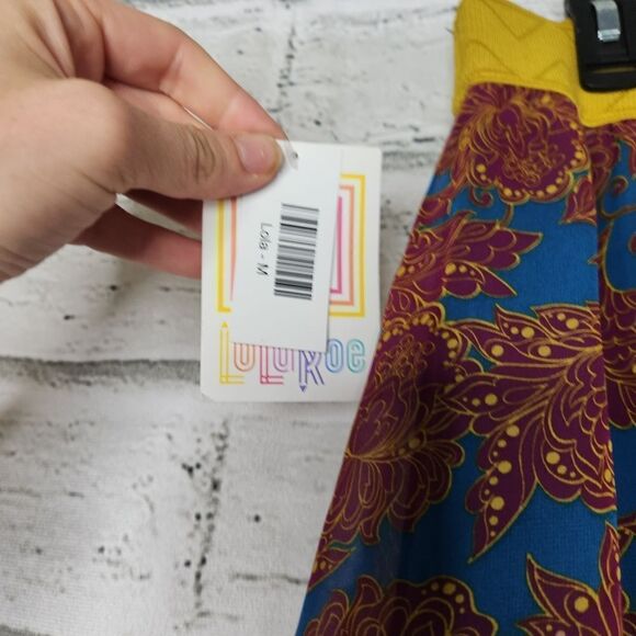 LuLaRoe Lola Skirt Womens Size Medium Pull On A Line Colorful Knee Length - Picture 3 of 11